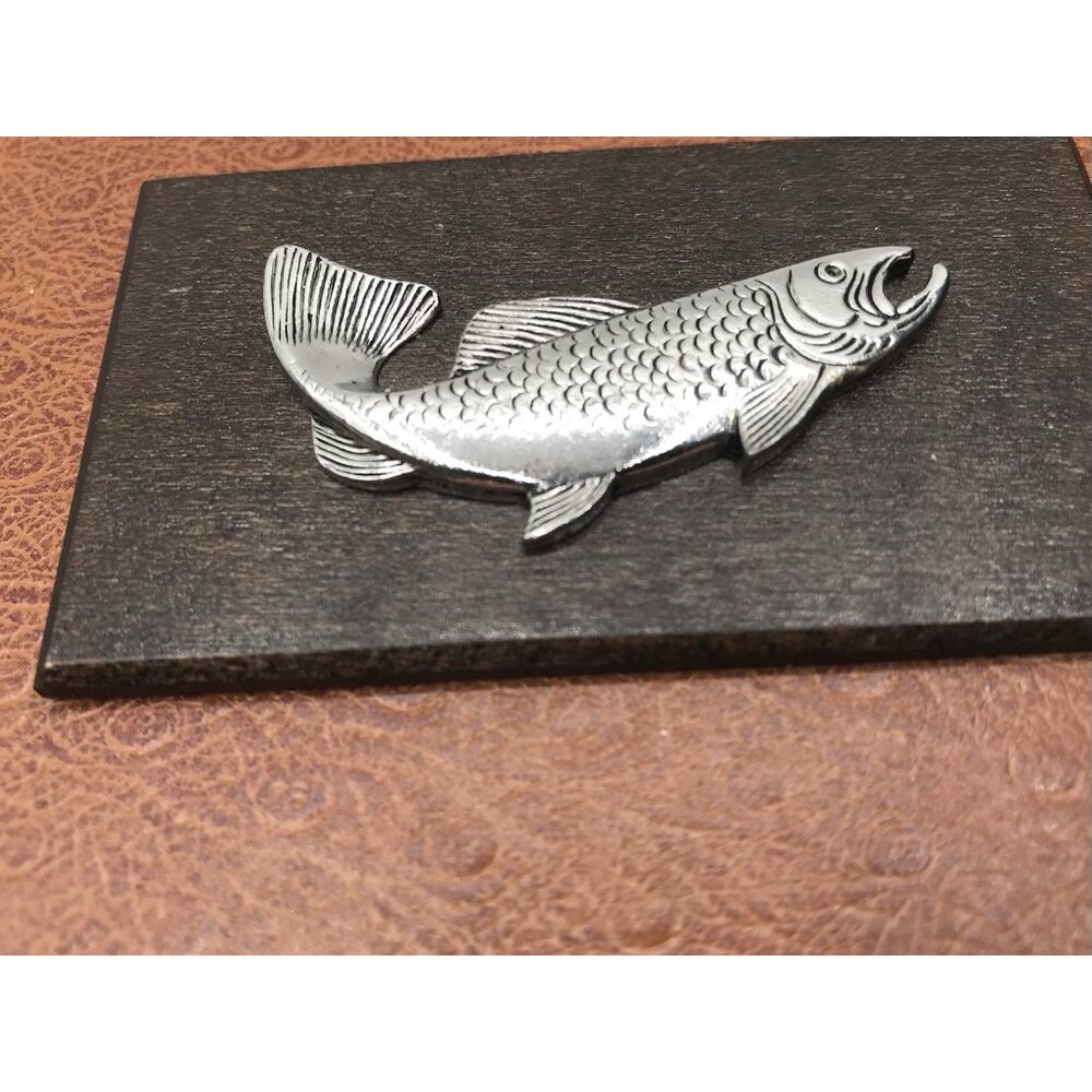 Vintage Box Case Fish Fishing Faux Leather Storage‎ Decorative Brown - Picture 4 of 7